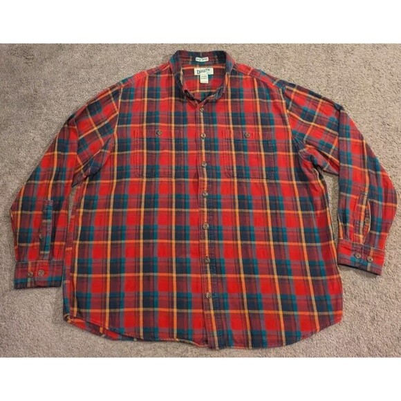 Men's Duluth Trading Free Swingin' Plaid Flannel Untucked Shirt Big & Tall 2XLT - Picture 1 of 6